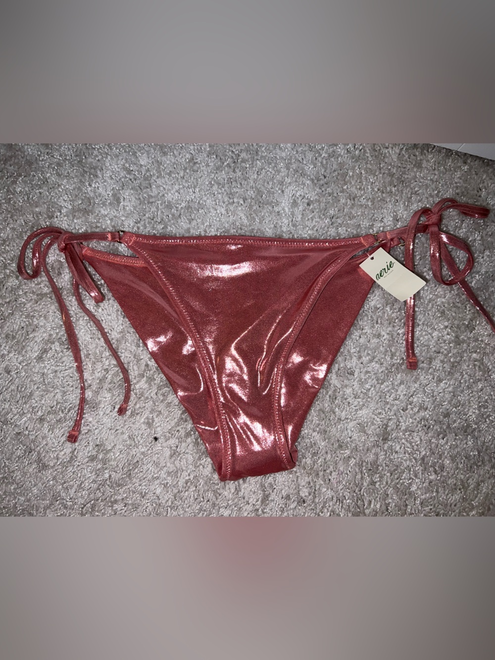 aerie Shimmery peach Tie-Side Bikini Bottom